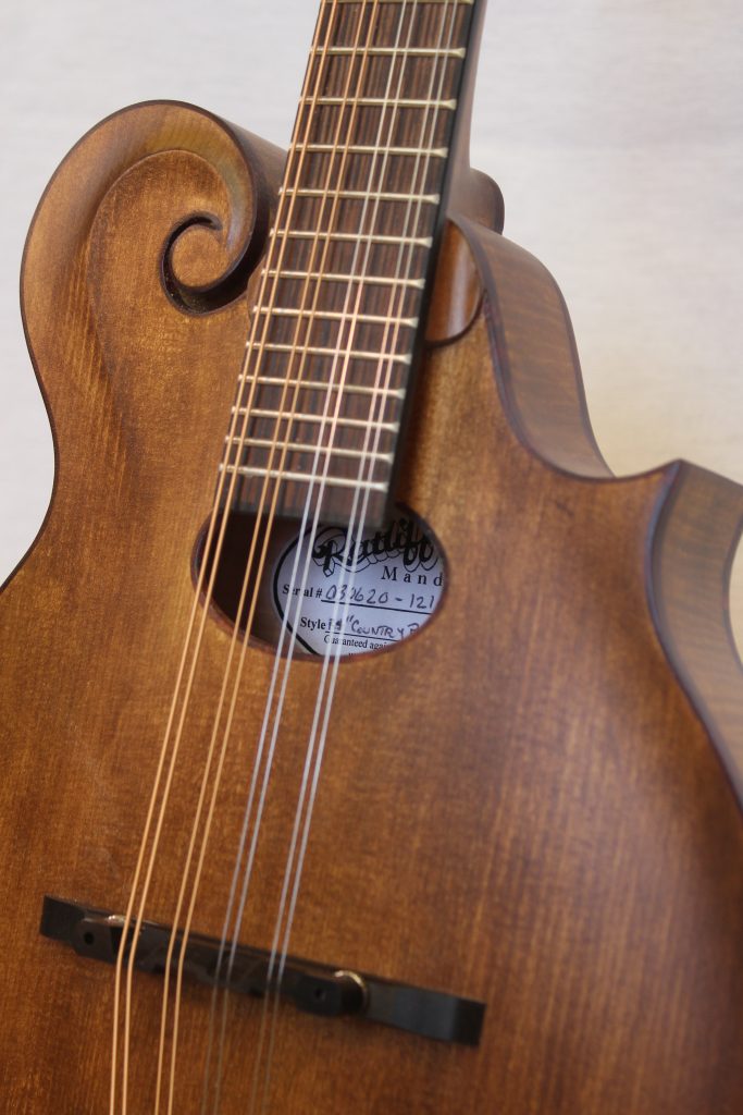 Custom Honey Stained Oval Hole Mandolin Close-Up